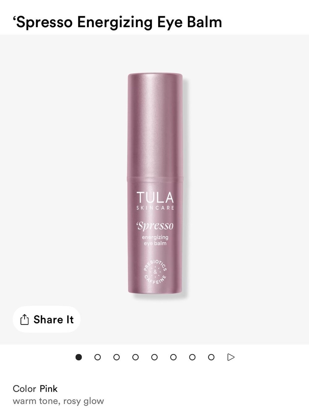 Tula Spresso Energizing Eye Balm - Pink